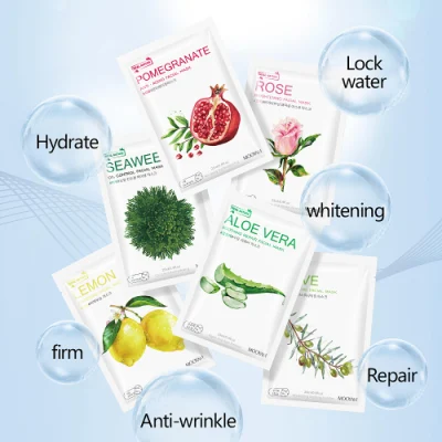 OEM-Hautpflege-Fruchtmaske, Zitronen-Algen-Essenzmaske, feuchtigkeitsspendende Hautpflege gegen trockene und rissige Haut